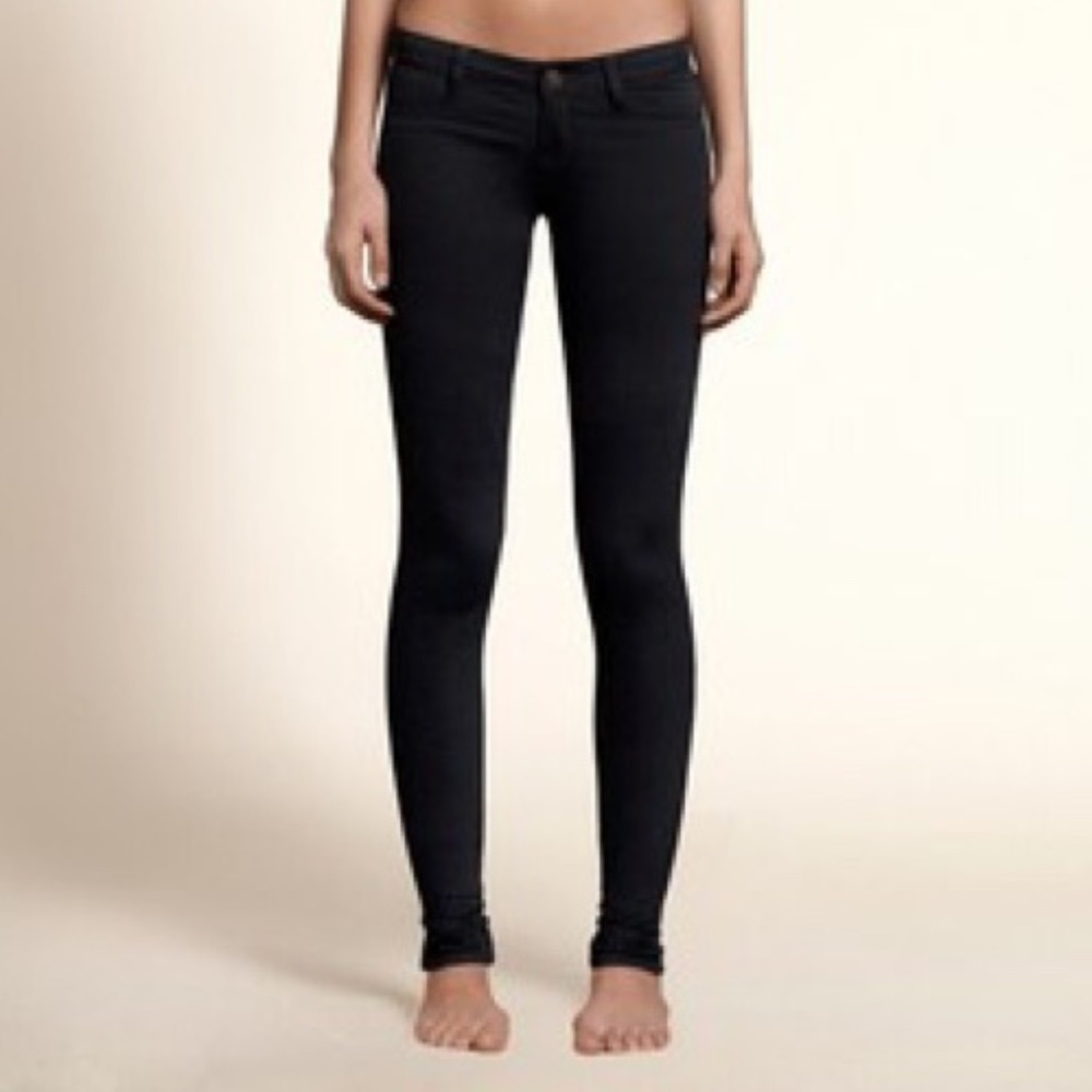 Hollister Black Skinny Low Rise Jeans, 0R W24 L30